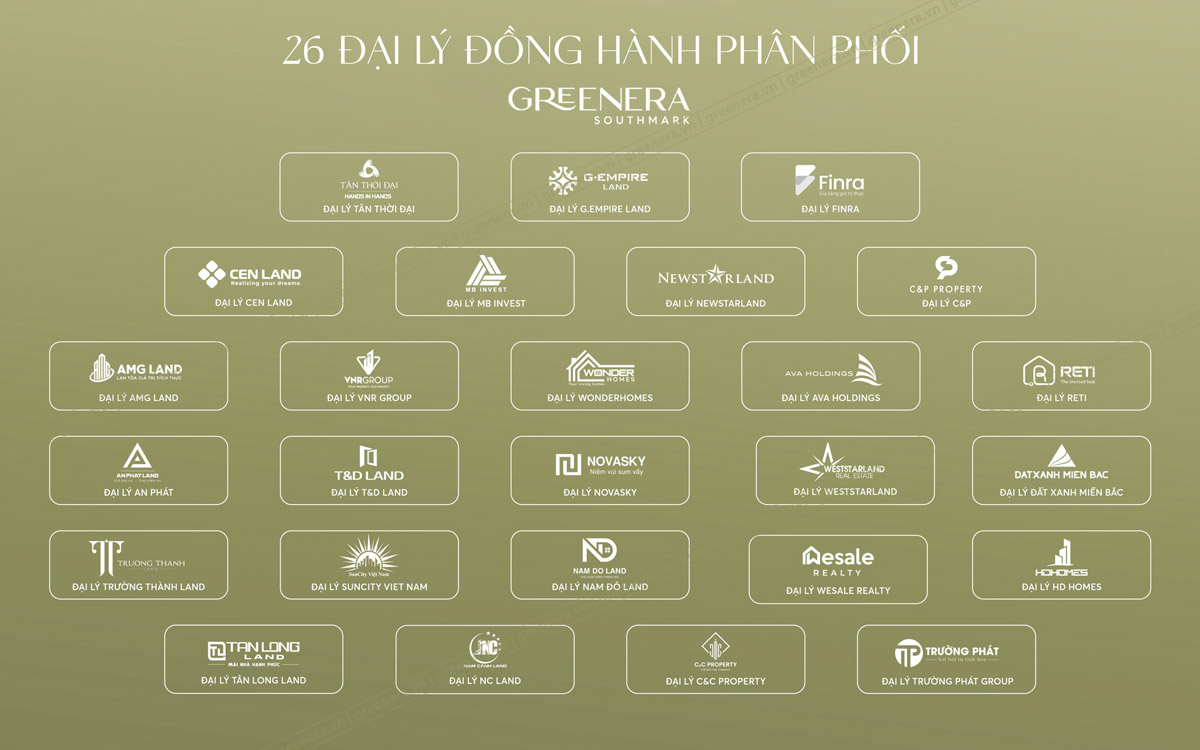 Danh sách đại lý phân phối Greenera Southmark